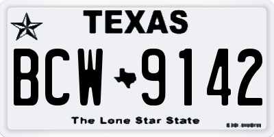 TX license plate BCW9142