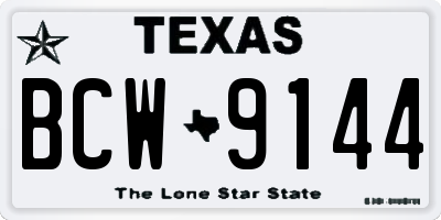 TX license plate BCW9144
