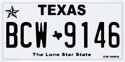 TX license plate BCW9146