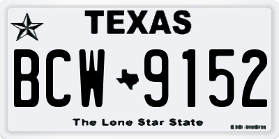TX license plate BCW9152