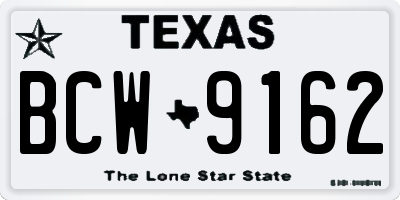 TX license plate BCW9162