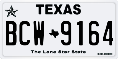 TX license plate BCW9164