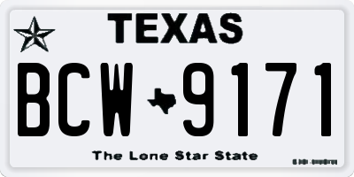 TX license plate BCW9171