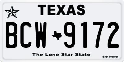 TX license plate BCW9172