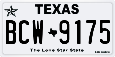 TX license plate BCW9175