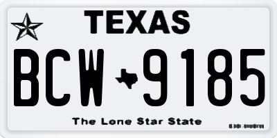 TX license plate BCW9185