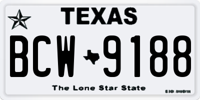 TX license plate BCW9188