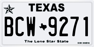 TX license plate BCW9271