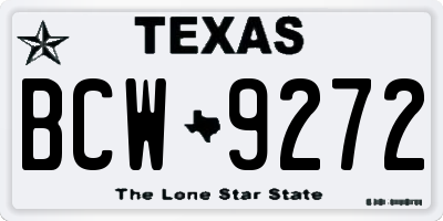 TX license plate BCW9272