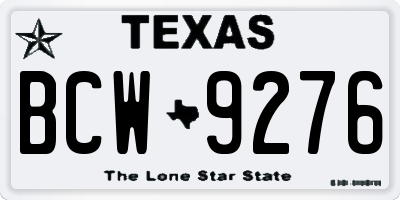 TX license plate BCW9276
