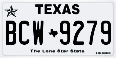 TX license plate BCW9279