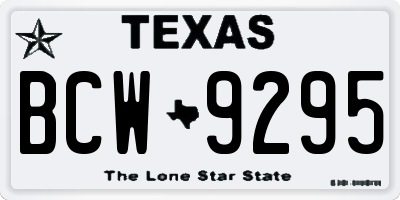 TX license plate BCW9295