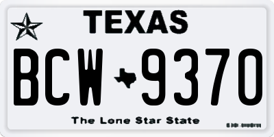 TX license plate BCW9370