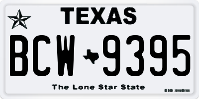 TX license plate BCW9395