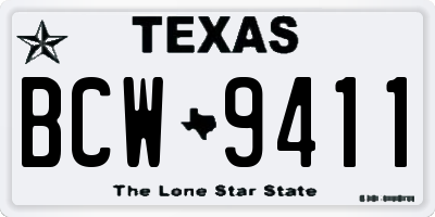 TX license plate BCW9411