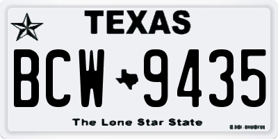 TX license plate BCW9435
