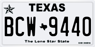 TX license plate BCW9440