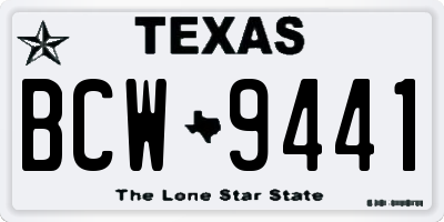 TX license plate BCW9441