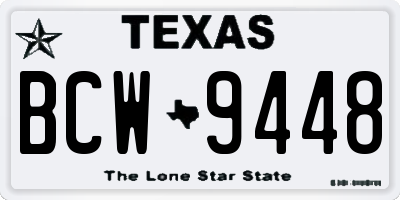 TX license plate BCW9448