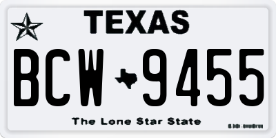 TX license plate BCW9455