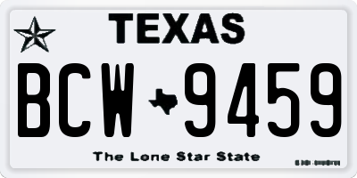 TX license plate BCW9459