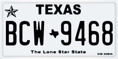 TX license plate BCW9468