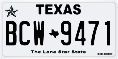 TX license plate BCW9471