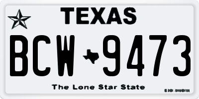 TX license plate BCW9473