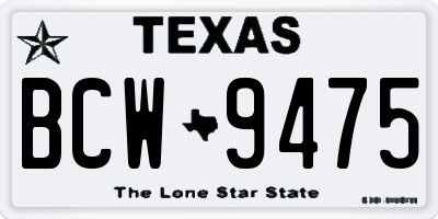 TX license plate BCW9475