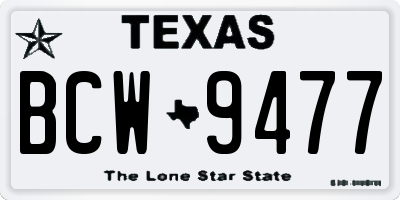 TX license plate BCW9477