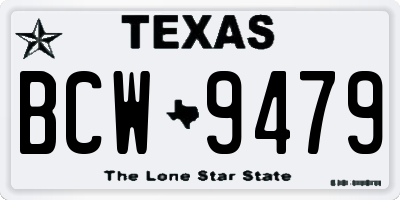 TX license plate BCW9479