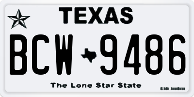 TX license plate BCW9486