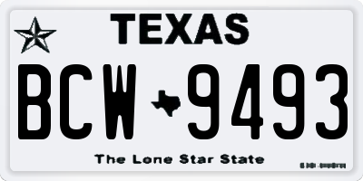 TX license plate BCW9493