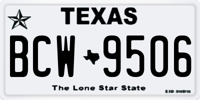 TX license plate BCW9506