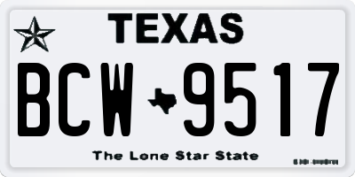 TX license plate BCW9517