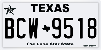 TX license plate BCW9518