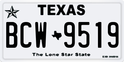 TX license plate BCW9519