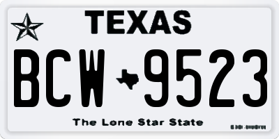 TX license plate BCW9523