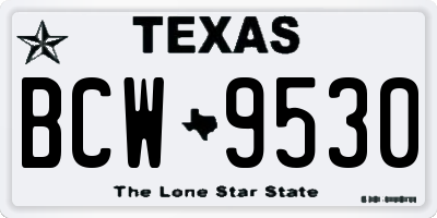 TX license plate BCW9530