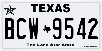 TX license plate BCW9542