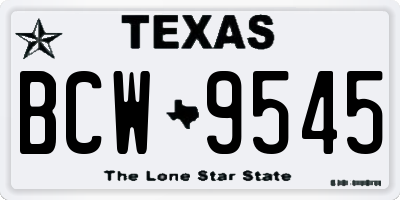 TX license plate BCW9545