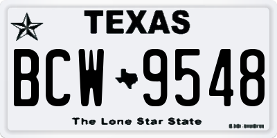 TX license plate BCW9548