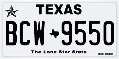 TX license plate BCW9550