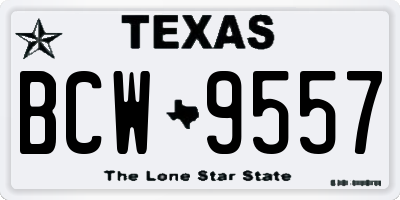 TX license plate BCW9557