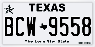 TX license plate BCW9558