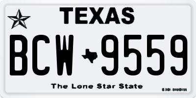 TX license plate BCW9559