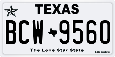 TX license plate BCW9560
