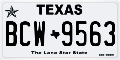 TX license plate BCW9563