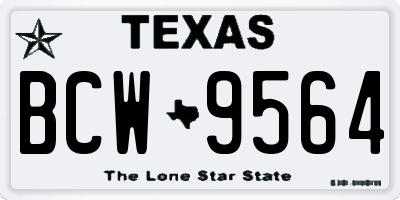 TX license plate BCW9564