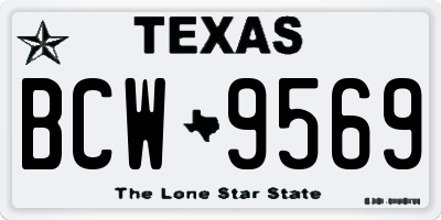 TX license plate BCW9569